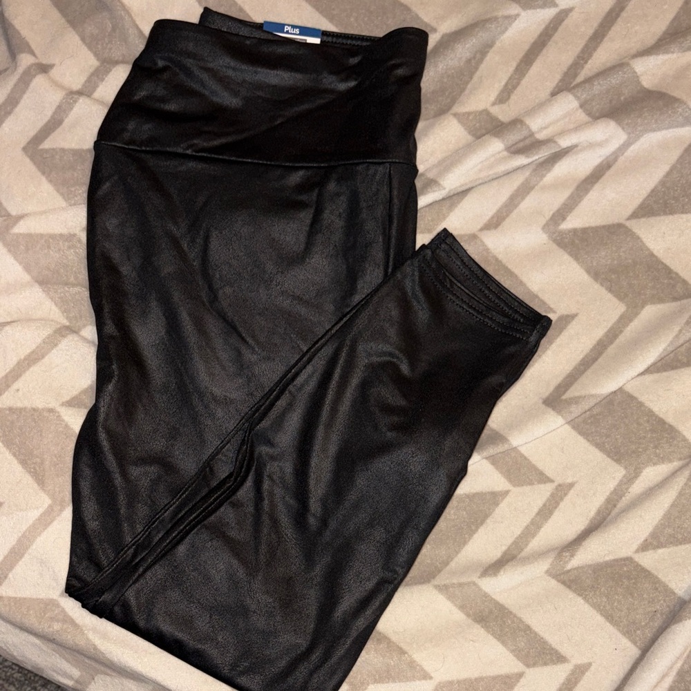 Black Faux Leather Leggings